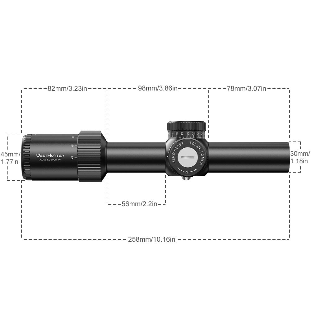 HD-N 1.2-6X24 IR SFP LPVO Scope | Second Focal Plane
