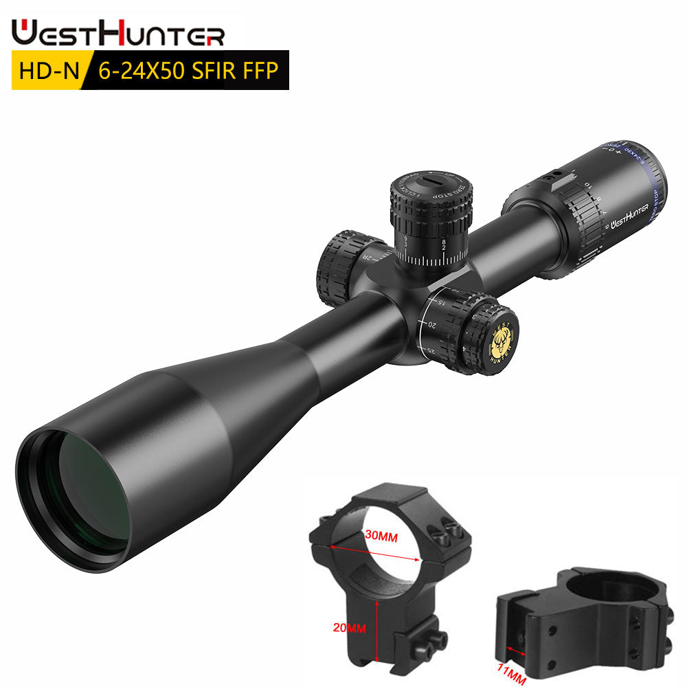 Telescopio HD-N 6-24X50 FFP con punto cero | Primer plano focal