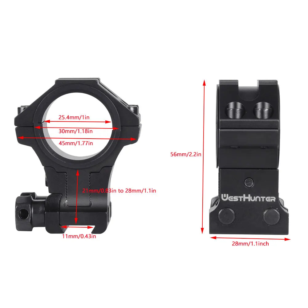 Adjustable Height Dovetail RINGS | WH202(30MM)