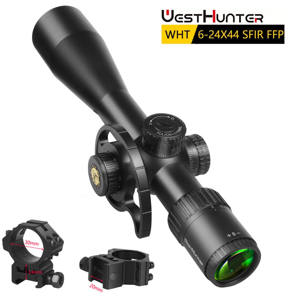 Mira telescópica compacta de primer plano focal WESTHUNTER WHT 6-24X44 SFIR FFP