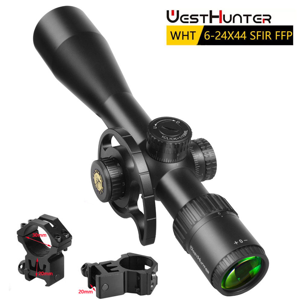 Mira telescópica compacta de primer plano focal WESTHUNTER WHT 6-24X44 SFIR FFP