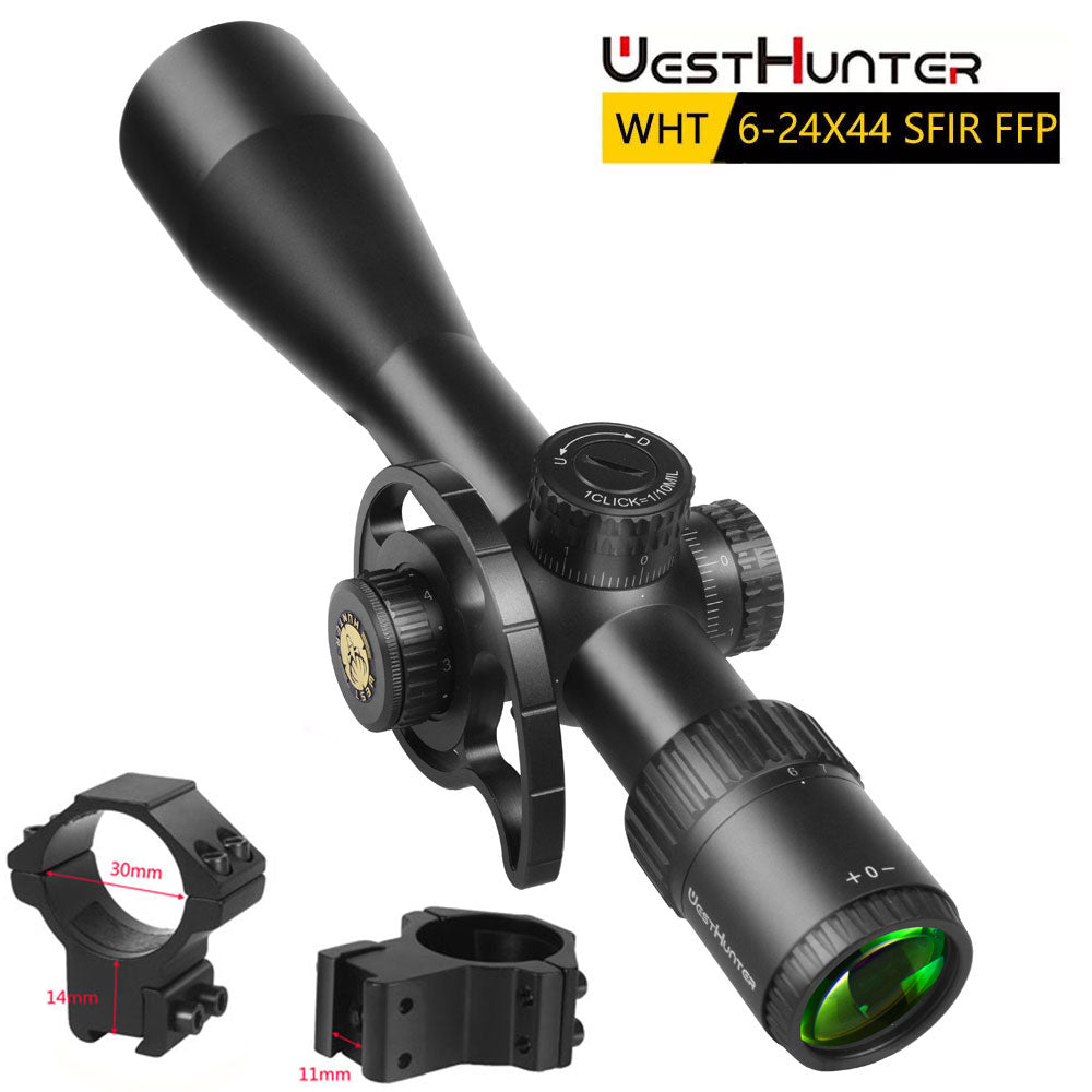 Mira telescópica compacta de primer plano focal WESTHUNTER WHT 6-24X44 SFIR FFP