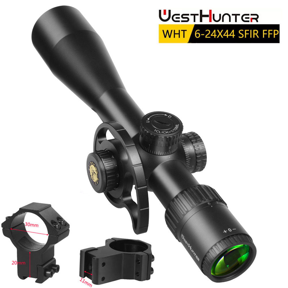 Mira telescópica compacta de primer plano focal WESTHUNTER WHT 6-24X44 SFIR FFP