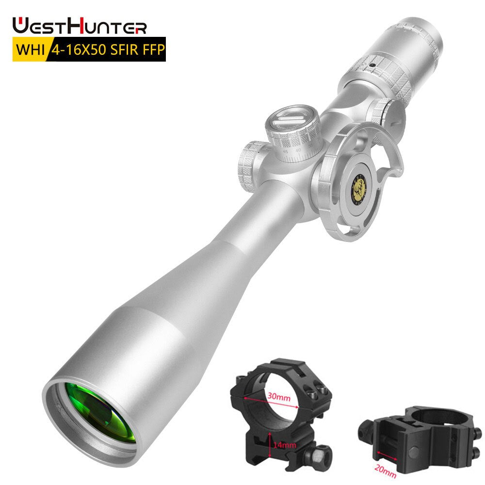Silver WestHunter WHI 4-16X50 SFIR FFP First Focal Plane Scope
