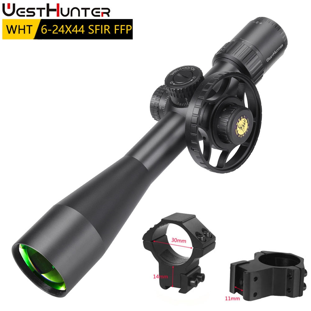 Mira telescópica compacta de primer plano focal WESTHUNTER WHT 6-24X44 SFIR FFP