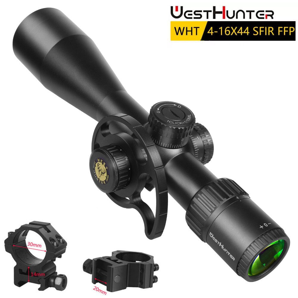 Mira telescópica compacta de primer plano focal WESTHUNTER WHT 4-16X44 SFIR FFP