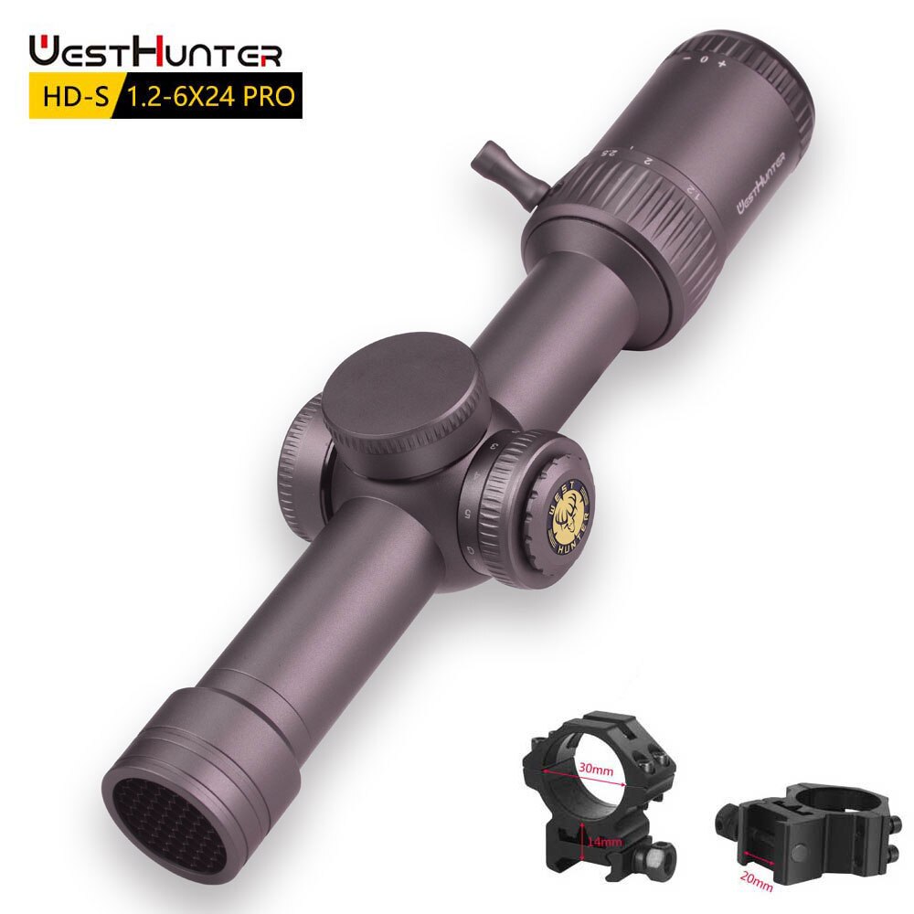 Mira telescópica compacta SFP WestHunter HD-S 1.2-6X24 IR Pro