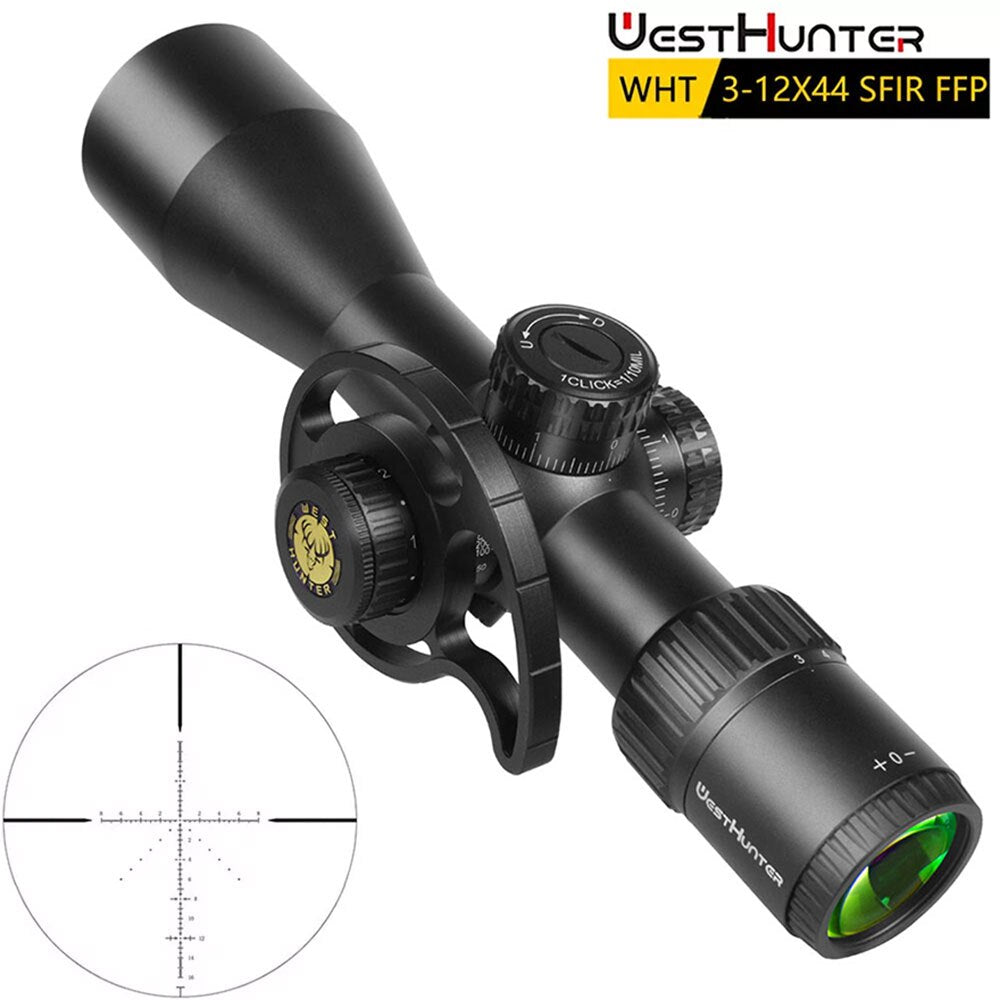 Mira telescópica compacta de primer plano focal WESTHUNTER WHT 3-12X44 SFIR FFP
