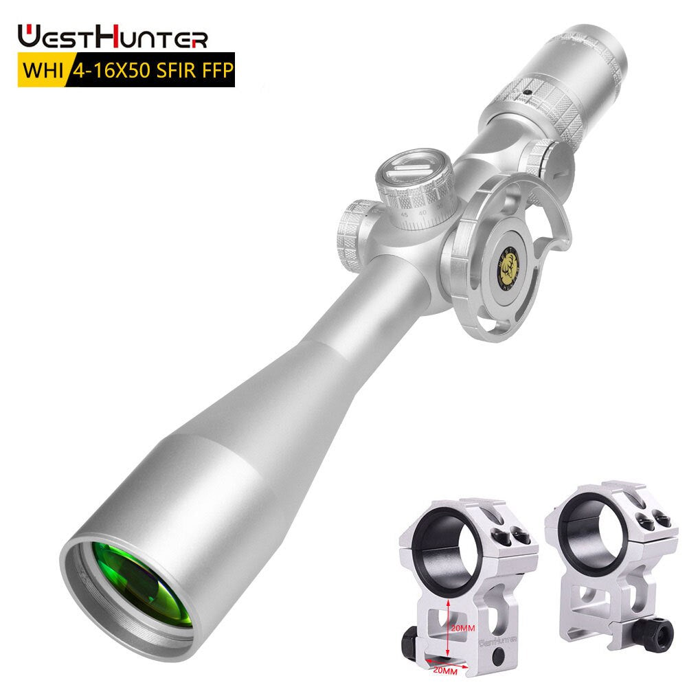 Silver WestHunter WHI 4-16X50 SFIR FFP First Focal Plane Scope