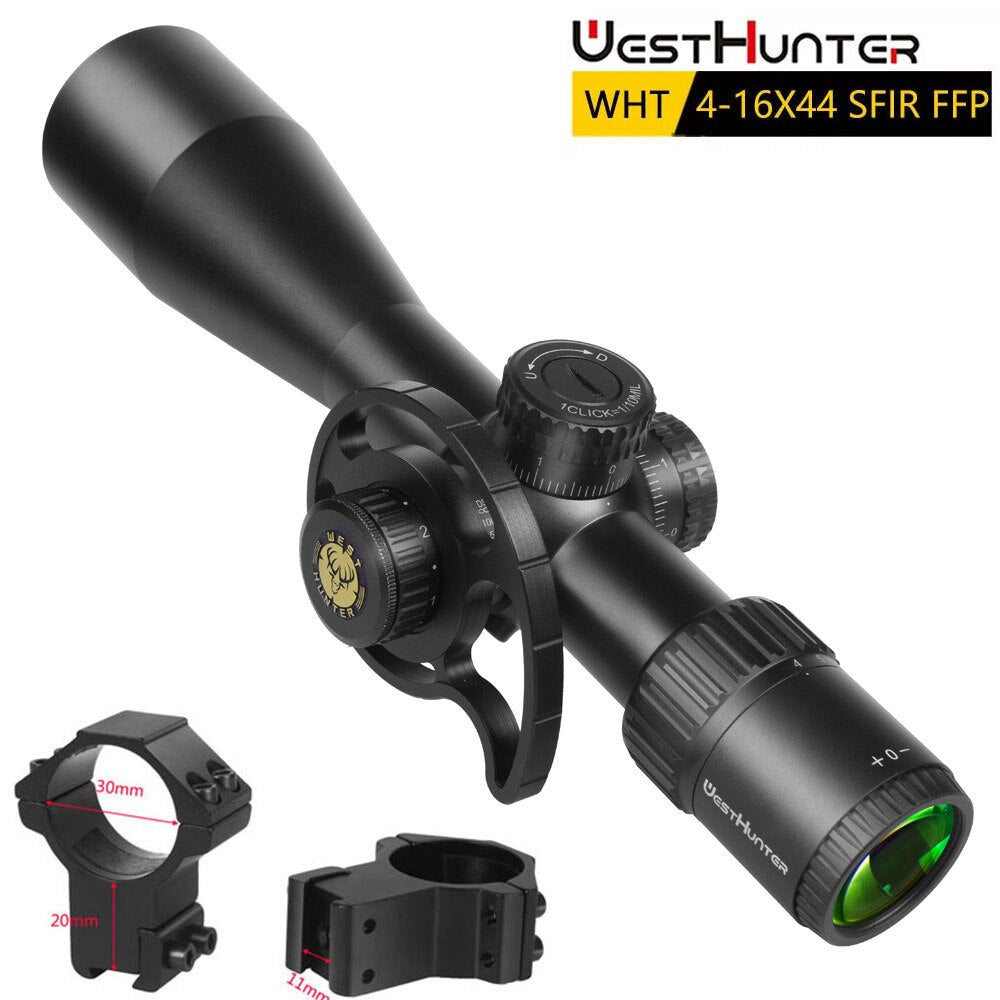 Mira telescópica compacta de primer plano focal WESTHUNTER WHT 4-16X44 SFIR FFP