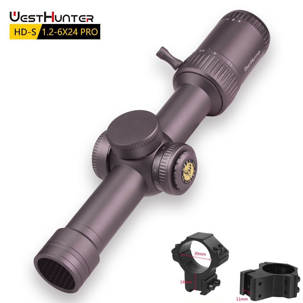 Mira telescópica compacta SFP WestHunter HD-S 1.2-6X24 IR Pro