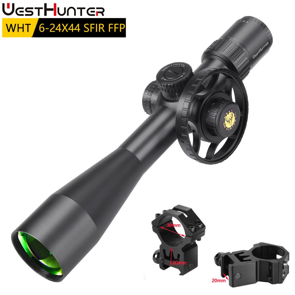 Mira telescópica compacta de primer plano focal WESTHUNTER WHT 6-24X44 SFIR FFP