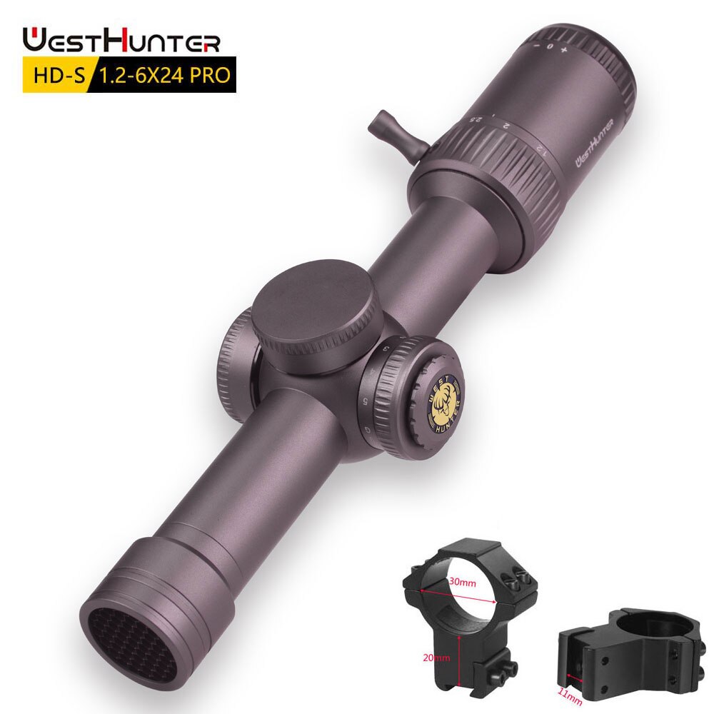 Mira telescópica compacta SFP WestHunter HD-S 1.2-6X24 IR Pro