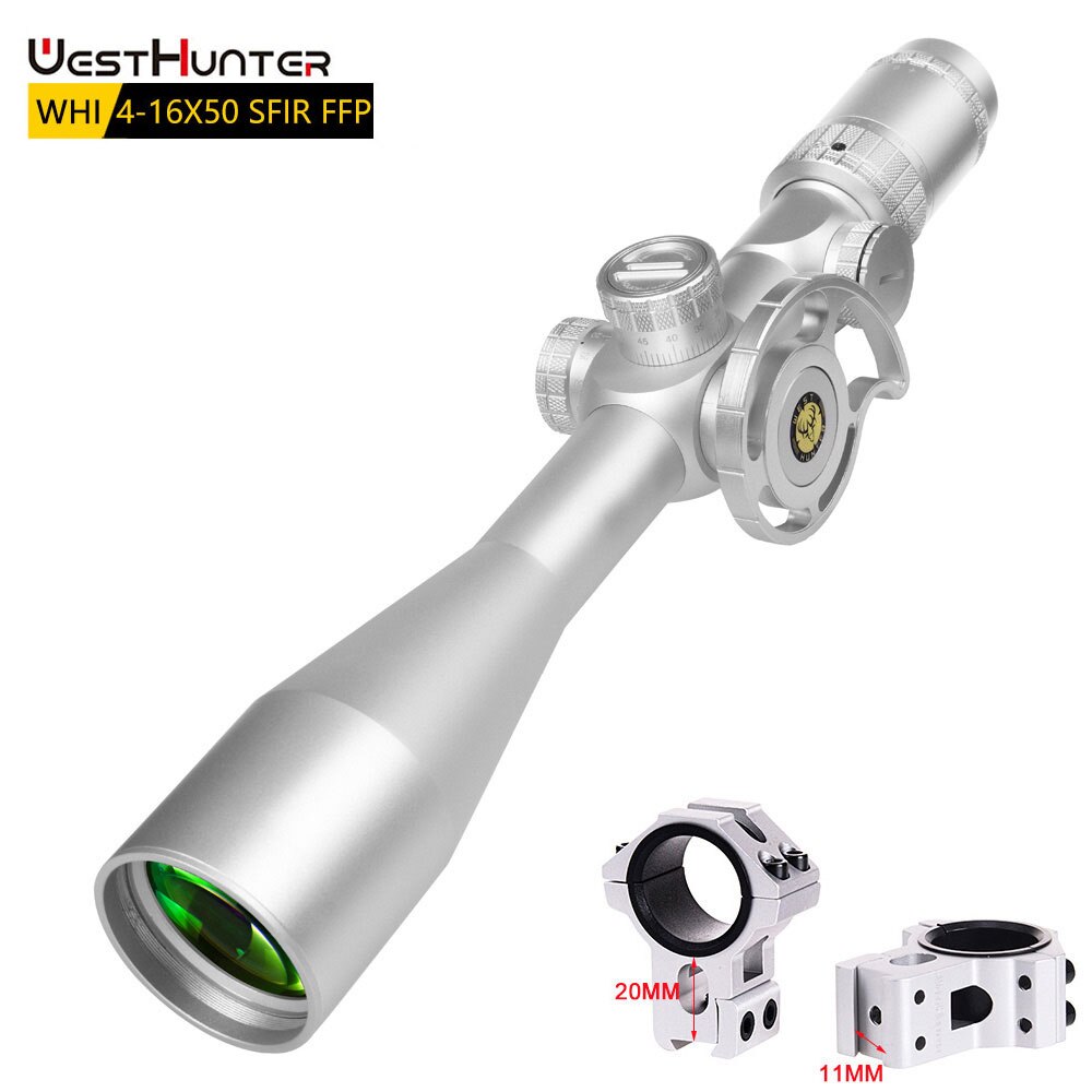 Silver WestHunter WHI 4-16X50 SFIR FFP First Focal Plane Scope