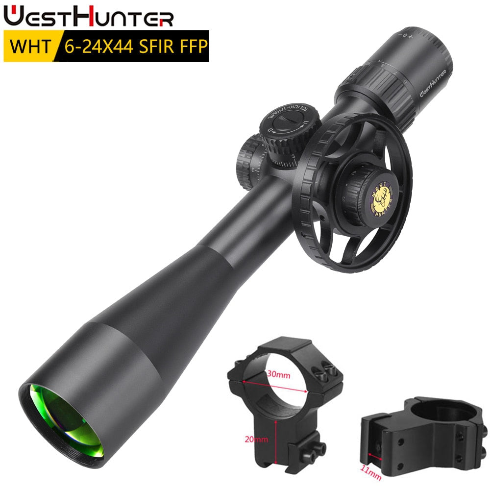 Mira telescópica compacta de primer plano focal WESTHUNTER WHT 6-24X44 SFIR FFP