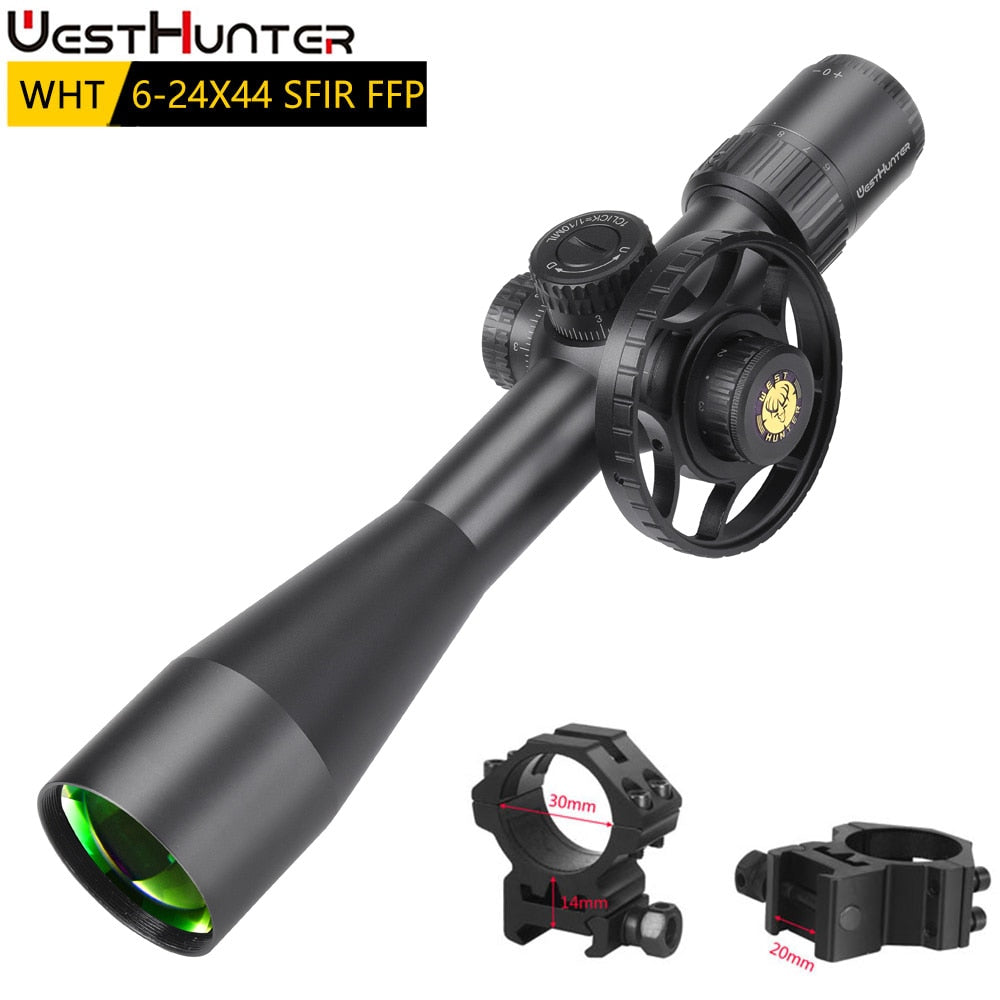 Mira telescópica compacta de primer plano focal WESTHUNTER WHT 6-24X44 SFIR FFP