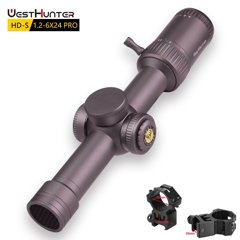 Mira telescópica compacta SFP WestHunter HD-S 1.2-6X24 IR Pro