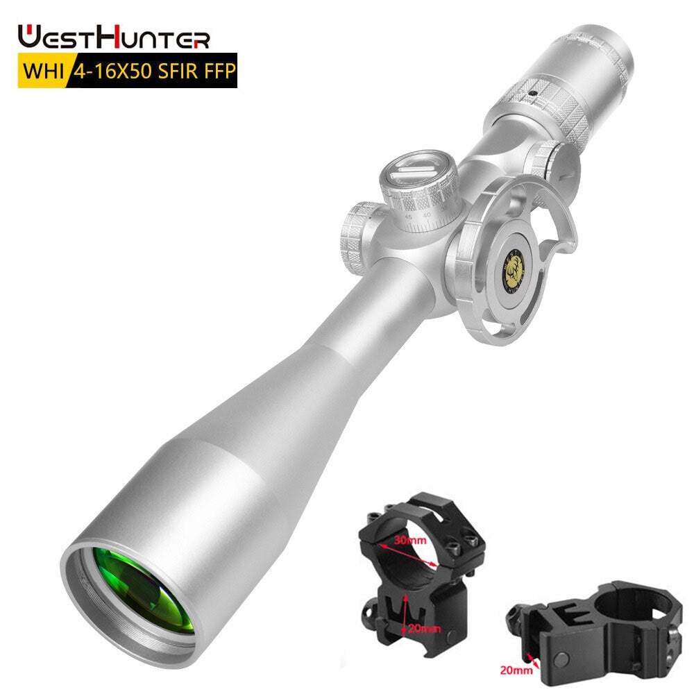 Silver WestHunter WHI 4-16X50 SFIR FFP First Focal Plane Scope