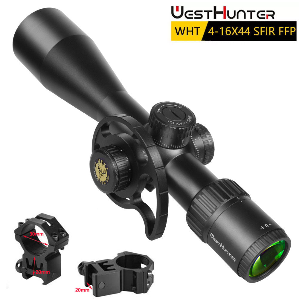 Mira telescópica compacta de primer plano focal WESTHUNTER WHT 4-16X44 SFIR FFP