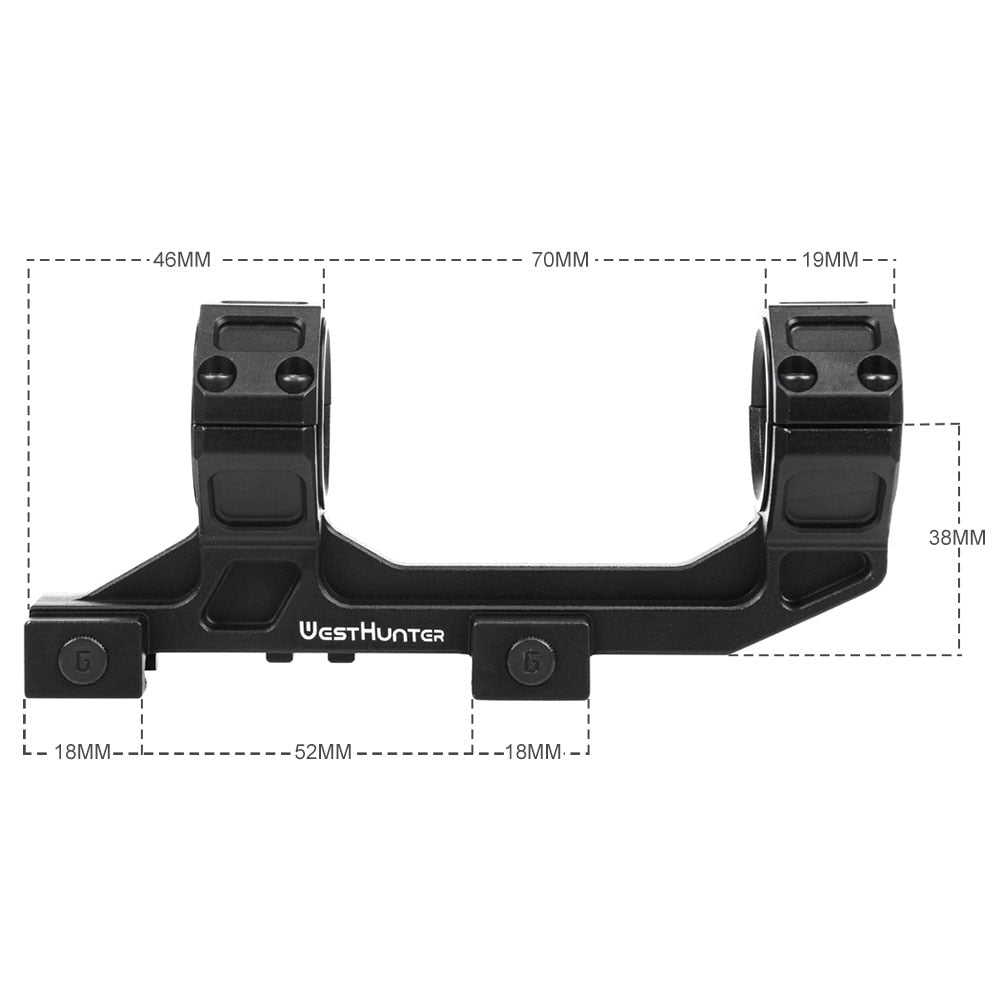 Acessórios ópticos de montagem Picatinny de 30/25,4 mm de uma peça