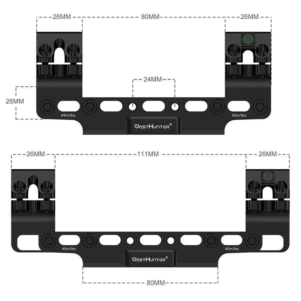 Adjustable MOA One Piece Dovetail Scope Mount | WH303(30MM) WH304(34MM)