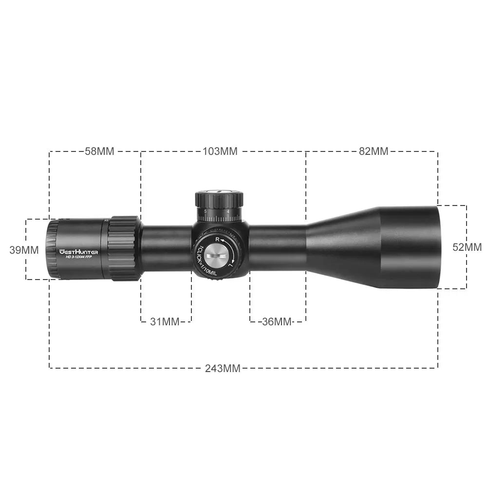 HD 3-12X44 FFP Compact FFP Scope | First Focal Plane