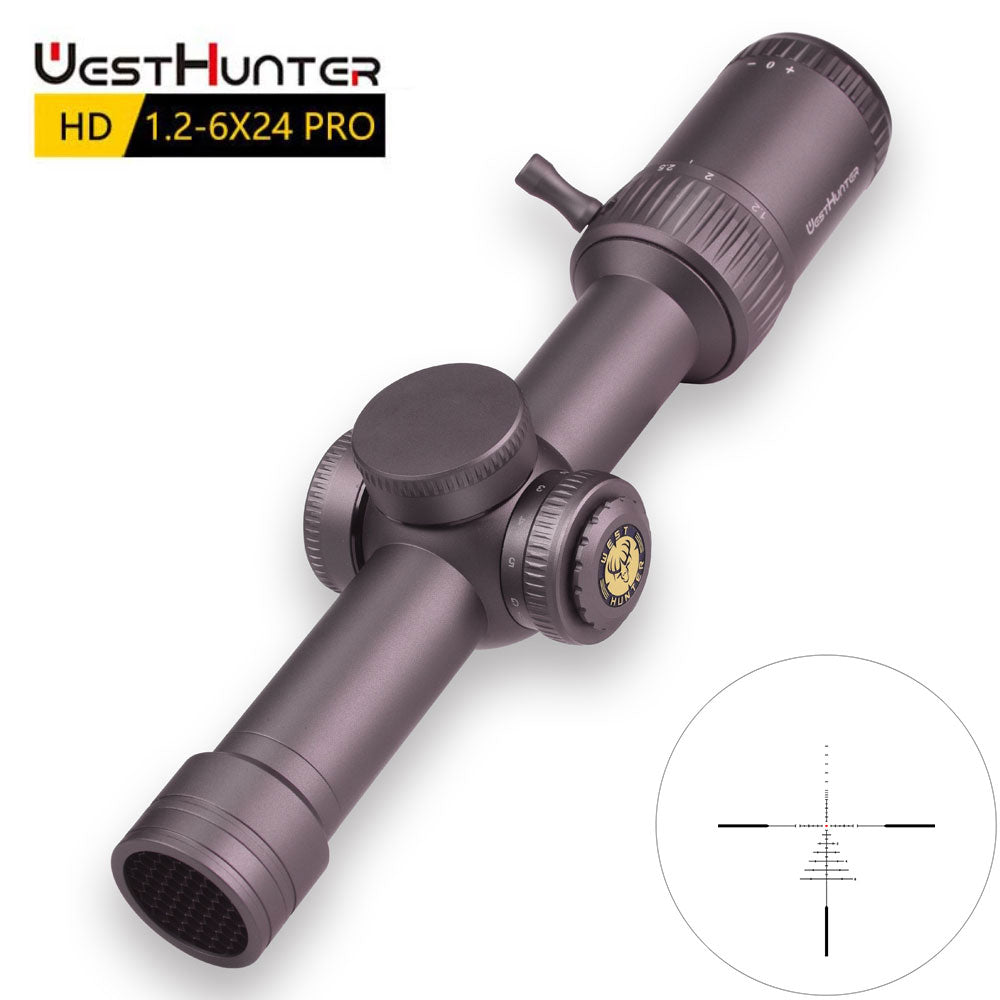 WestHunter HD 1.2-6X24 IR Pro Compact Scope Glass Etched Reticle With Red&Green Illuminated