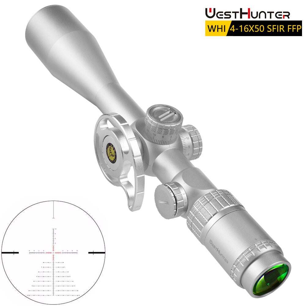 Silver WestHunter WHI 4-16X50 SFIR FFP First Focal Plane Scope