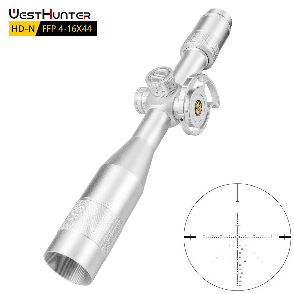 Silver WestHunter HD-N 4-16X44 FFP First Focal Plane Scope