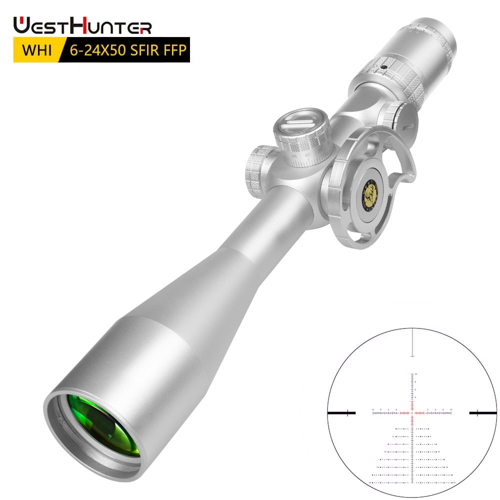 Mira telescópica WHI 6-24X50 SFIR FFP | Primer plano focal 