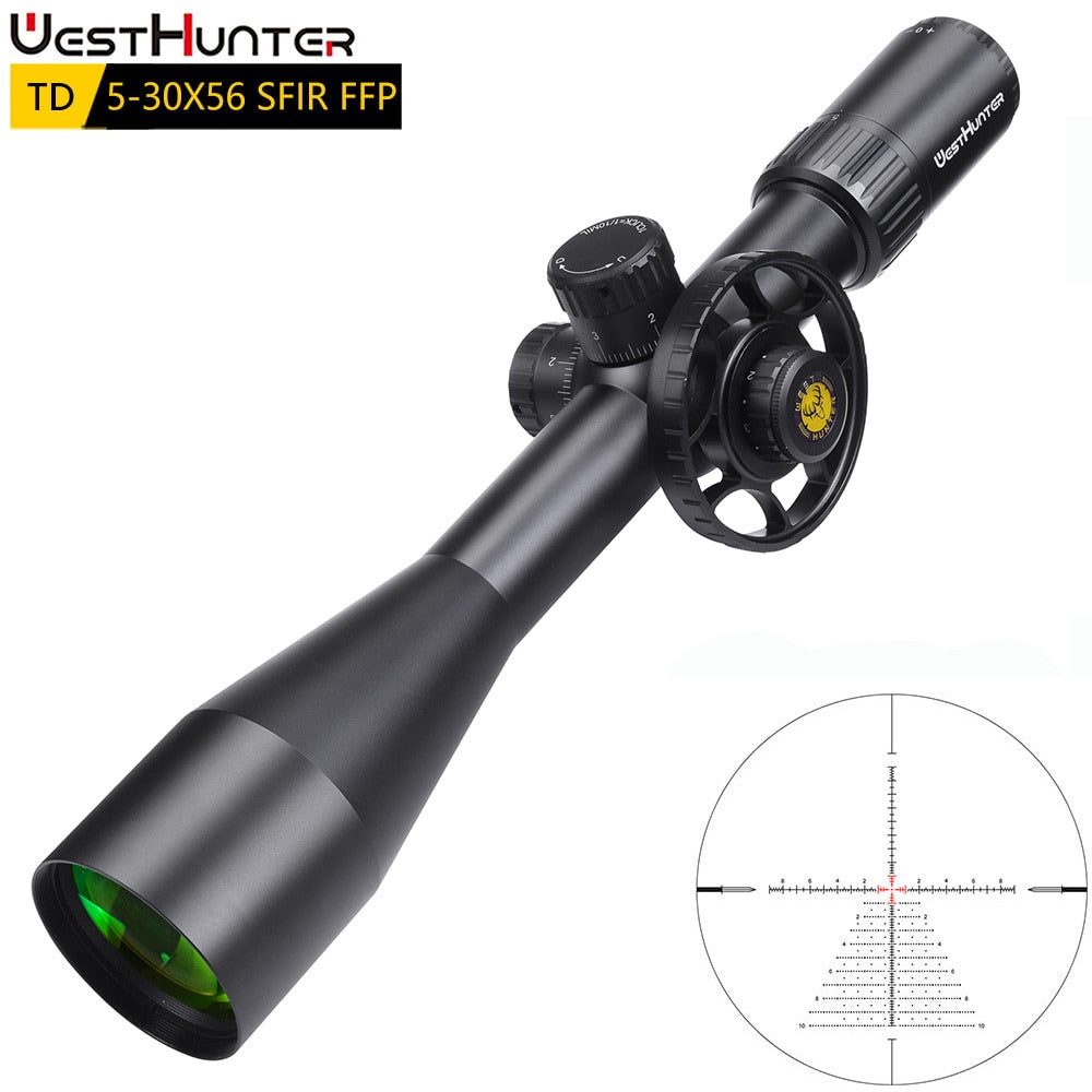 WESTHUNTER TD 5-30X56 SFIR FFP (34MM) Primeiro escopo de plano focal com parada zero 